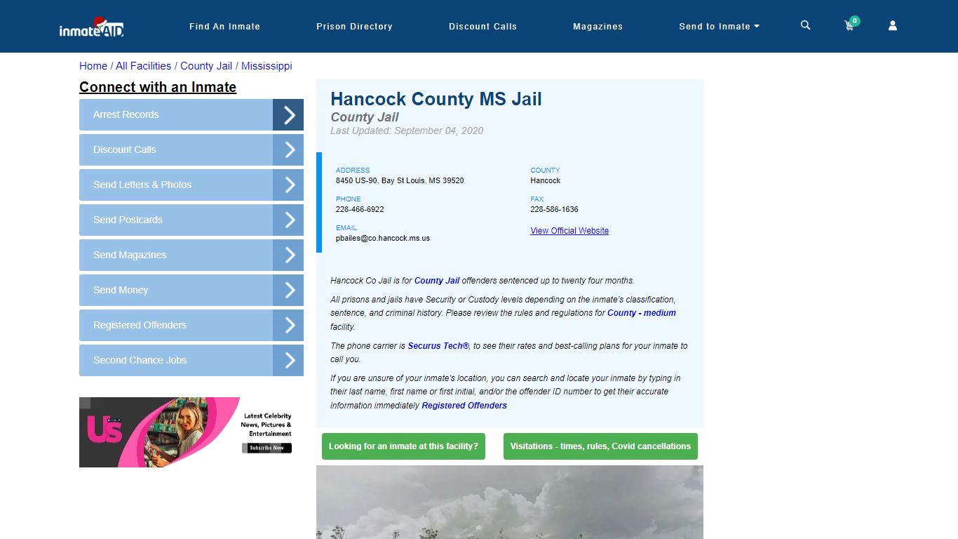 Hancock County MS Jail - Inmate Locator - Bay St Louis, MS