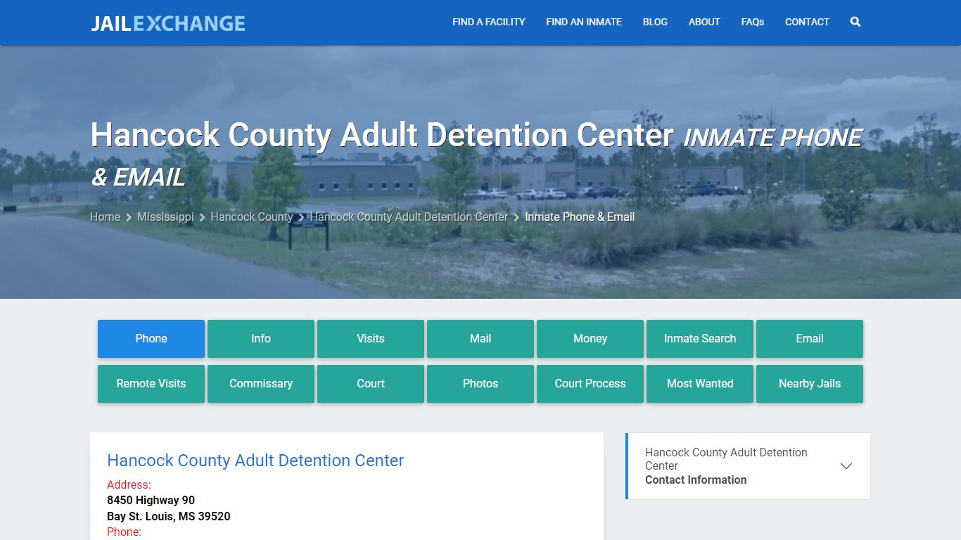 Inmate Phone - Hancock County Adult Detention Center, MS - Jail Exchange